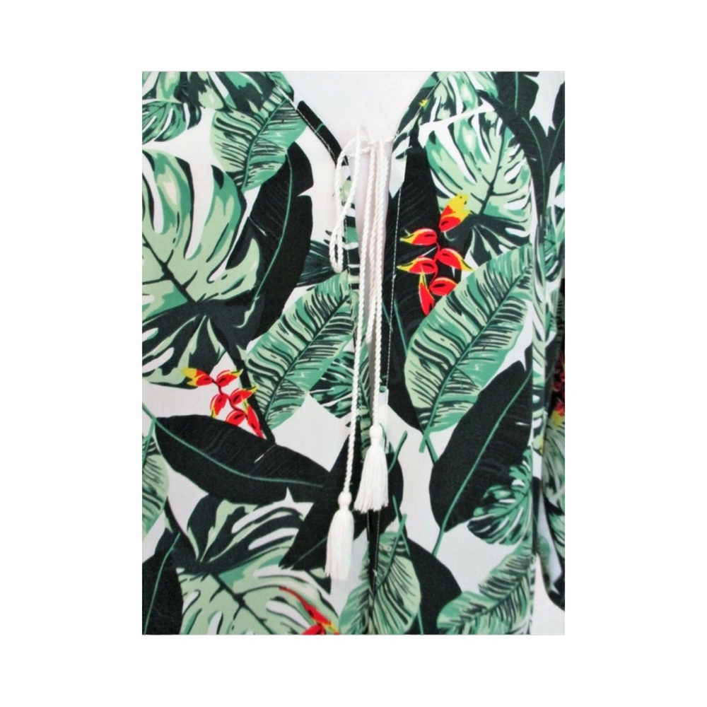 NWT RACHEL ZOE Tropical Green Leaf Print Cover Up - Picture 5 of 6